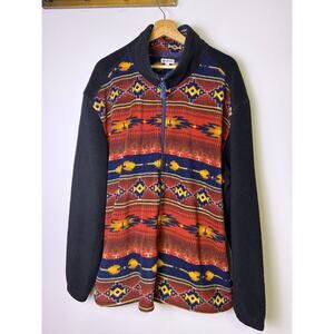 Vintage Angderson Southwestern Aztec Fleece Jacket 3XL Zip Up Western Tribal